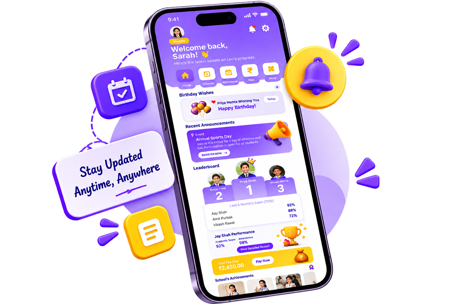 Padhalo parent app shown on a phone